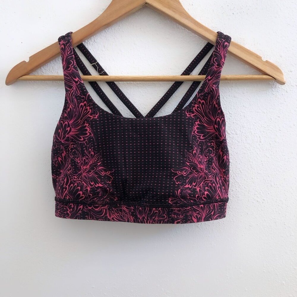 LULULEMON Energy Bra Infinity Energy Bra Glossy Black Size 6 - Picture 3 of 9